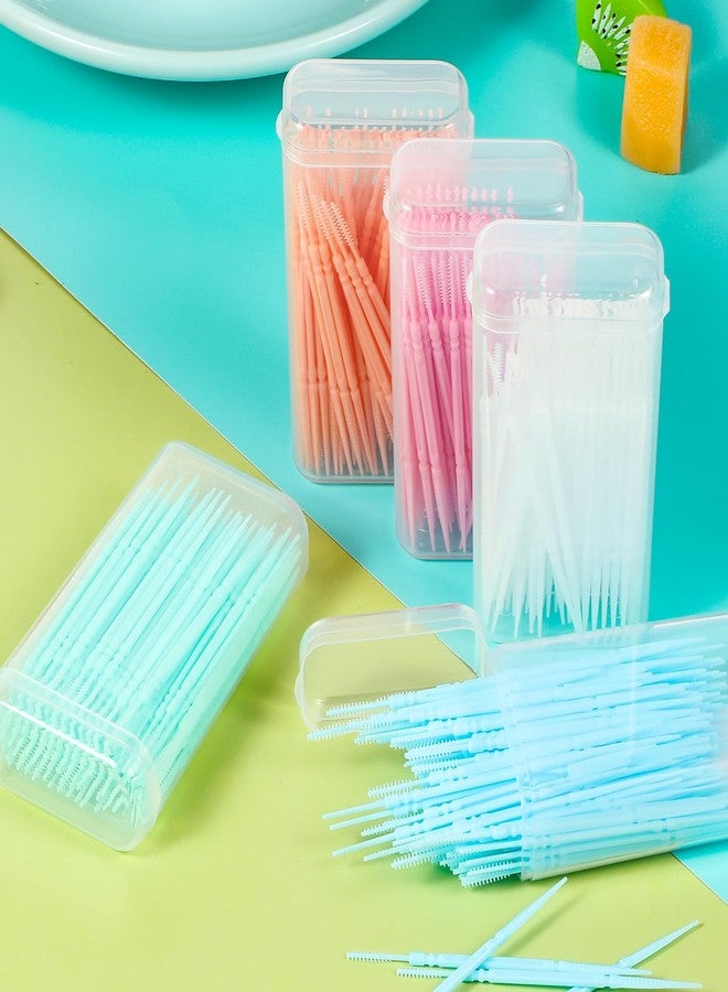 WLLHYF 500Pcs Double Head Dental Floss Interdental Toothpick Brush Teeth Stick Oral Care Tool Disposable Plastic Toothpicks for Travel and Home Use (100pcs/Box) - Image 5